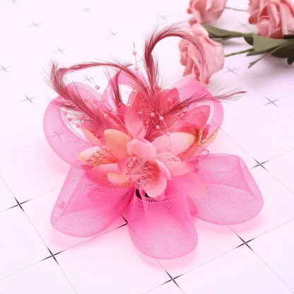 Fascinator with Floral Mesh Design - Image 2