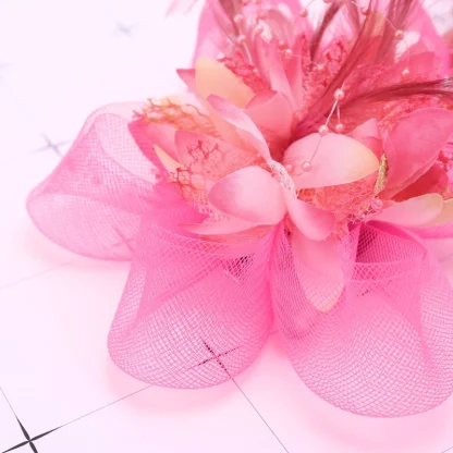 Fascinator with Floral Mesh Design - Image 4
