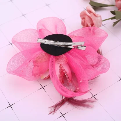 Fascinator with Floral Mesh Design - Image 3