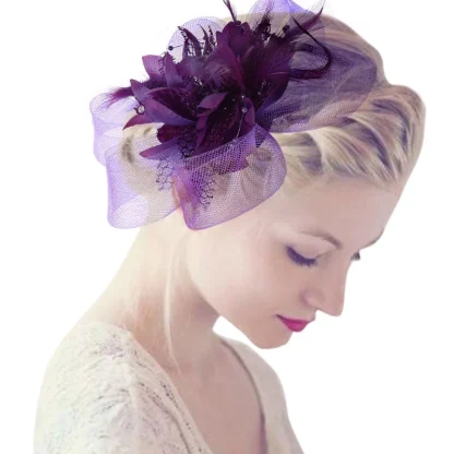 Fascinator with Floral Mesh Design
