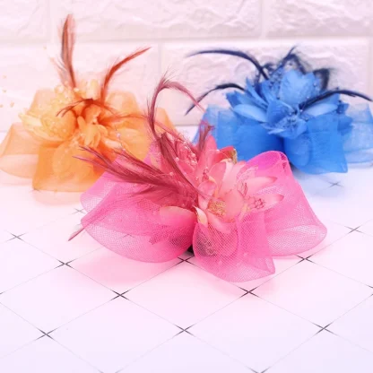 Fascinator with Floral Mesh Design - Image 5