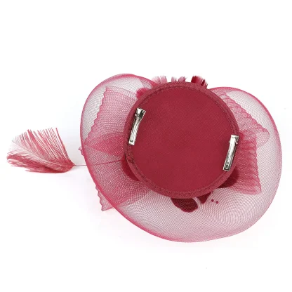 Floral Headpiece with Faux Feather Decor - Image 15