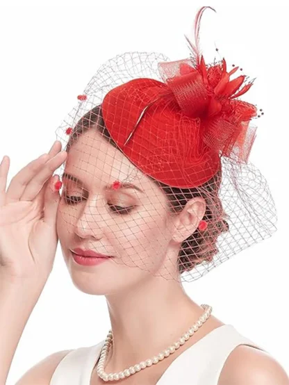 Cocktail Hat with Polka Dot Net Vieil - Image 4