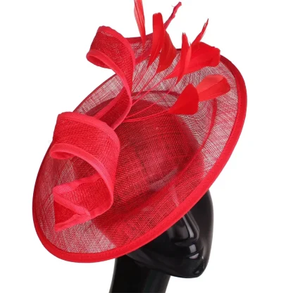 Sinamay Disc Fascinator with Twirling Decor