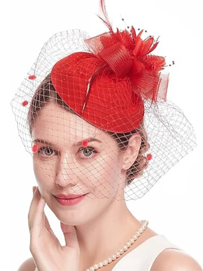 Cocktail Hat with Polka Dot Net Vieil - Image 6