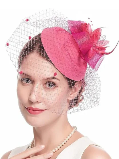 Cocktail Hat with Polka Dot Net Vieil - Image 2