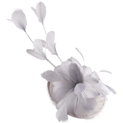 Sinamay Fascinator with Faux Feather Decor - Image 9