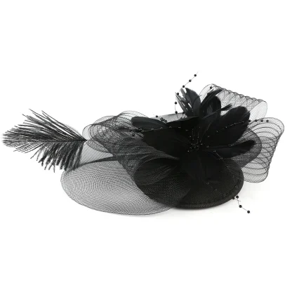Floral Headpiece with Faux Feather Decor - Image 10
