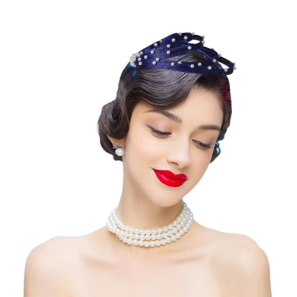 Vintage-style Beaded Cocktail Hat - Image 5