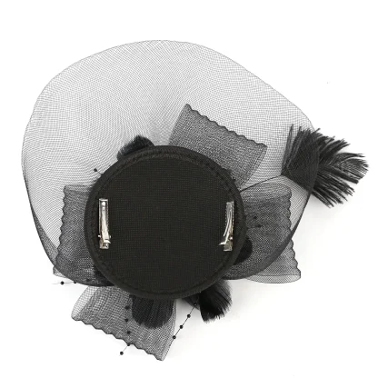 Floral Headpiece with Faux Feather Decor - Image 9