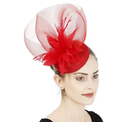 Floral Headpiece with Stylish Mesh Design - Image 6