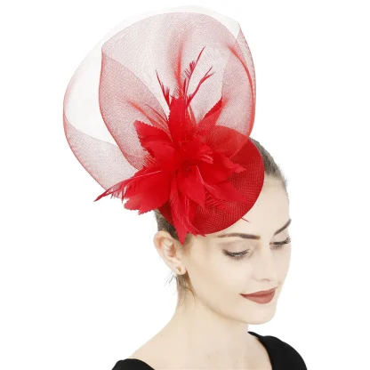 Floral Headpiece with Stylish Mesh Design - Image 5