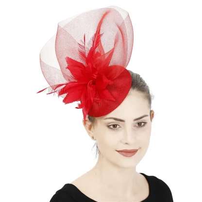 Floral Headpiece with Stylish Mesh Design - Image 3