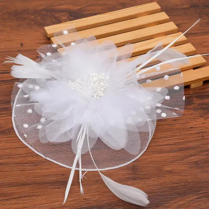 Mesh Floral Headpiece with Polka Dots - Image 3