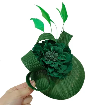 Chic Cocktail Hat with Floral Design - Image 4
