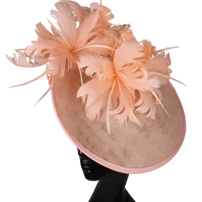 Disc Cocktail Hat with Faux Feather Design - Image 3