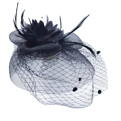 Elegant Headpiece with Polka Dot Net Veil - Image 7