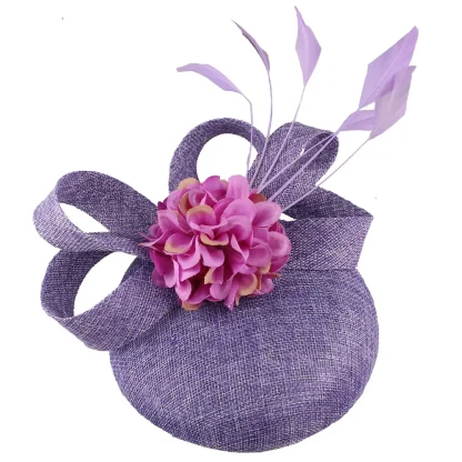 Chic Cocktail Hat with Floral Design - Image 3