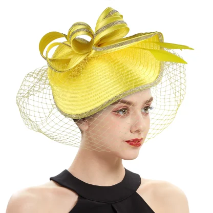 Flamboyant Fascinator with Net Veil - Image 7