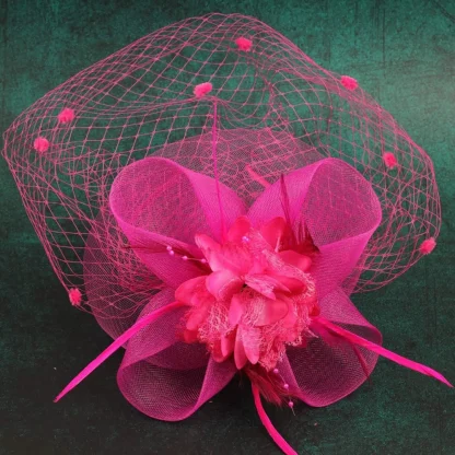 Elegant Headpiece with Polka Dot Net Veil - Image 5
