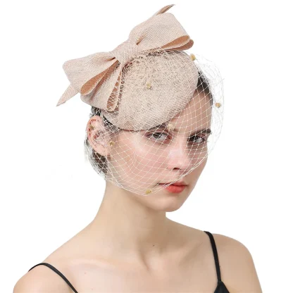 Big Bow Headpiece with Polka Dot Net Veil - Image 4