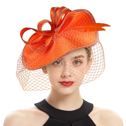 Flamboyant Fascinator with Net Veil