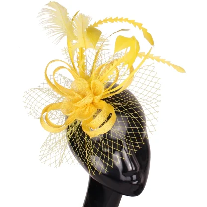 Shiny Sheer Fasinator with Floral Design - Image 13