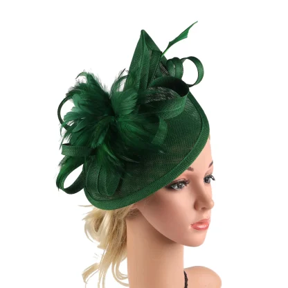 Teardrop Disc Fascinator with Plain Color Design - Image 4