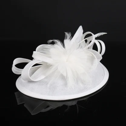 Teardrop Disc Fascinator with Plain Color Design - Image 7