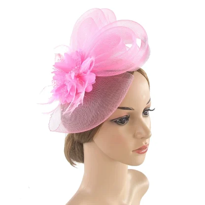 Mesh Retro Fascinator with Floral Design - Image 5