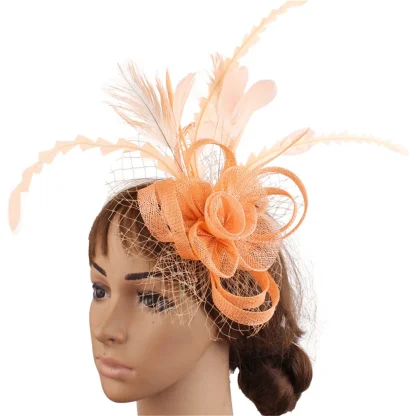 Shiny Sheer Fasinator with Floral Design - Image 10
