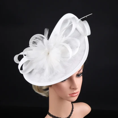 Teardrop Disc Fascinator with Plain Color Design - Image 6