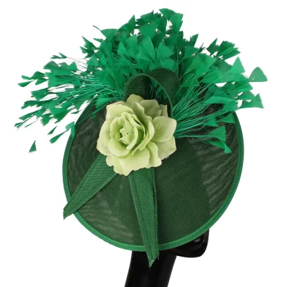 Elegant Solid Color Large Cocktail Hat - Image 9