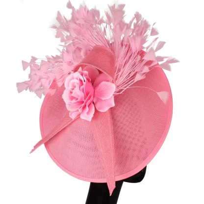 Elegant Solid Color Large Cocktail Hat - Image 8