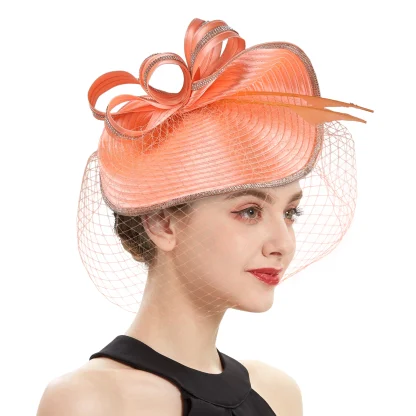 Flamboyant Fascinator with Net Veil - Image 9