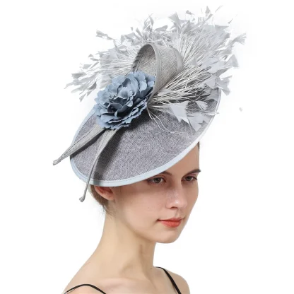 Elegant Solid Color Large Cocktail Hat - Image 11