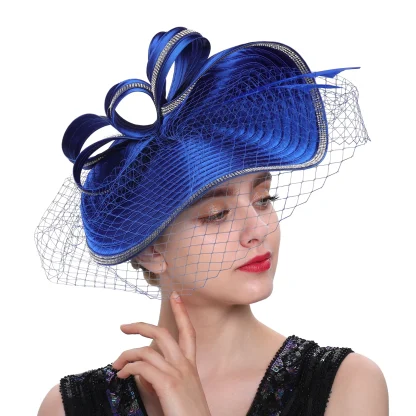 Flamboyant Fascinator with Net Veil - Image 10