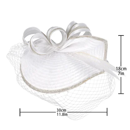 Flamboyant Fascinator with Net Veil - Image 14
