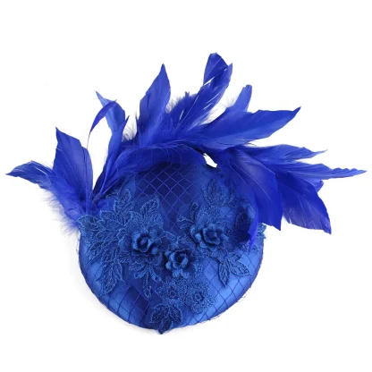 Lacey Fascinator with Faux Feather - Image 9
