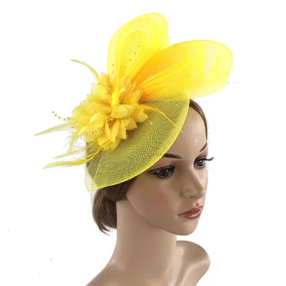 Mesh Retro Fascinator with Floral Design - Image 10