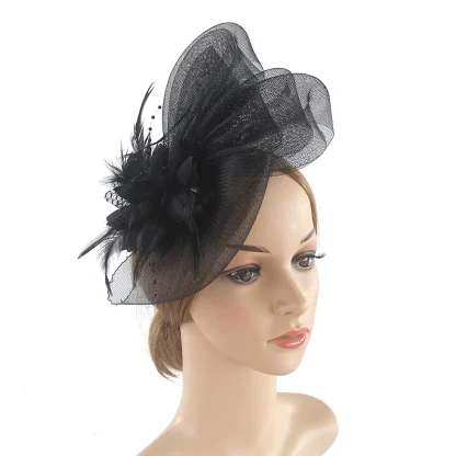 Mesh Retro Fascinator with Floral Design - Image 8