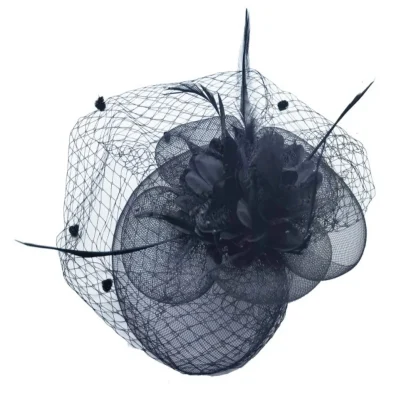 Elegant Headpiece with Polka Dot Net Veil - Image 6