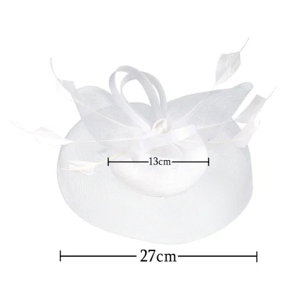 Stylish Mesh Headpiece with Faux Feather - Image 15