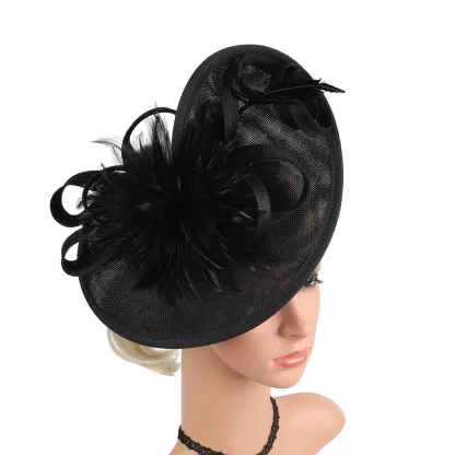 Teardrop Disc Fascinator with Plain Color Design - Image 2