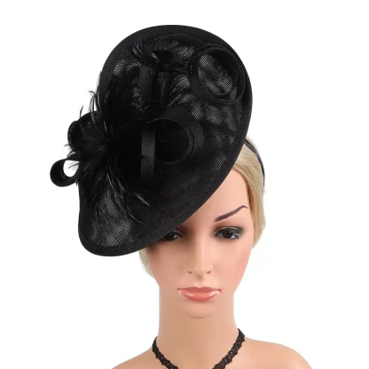Teardrop Disc Fascinator with Plain Color Design