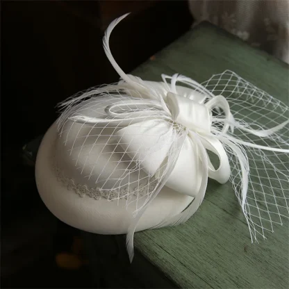 Elegant Cocktail Hat with Net Veil - Image 3