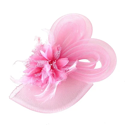 Mesh Retro Fascinator with Floral Design - Image 6