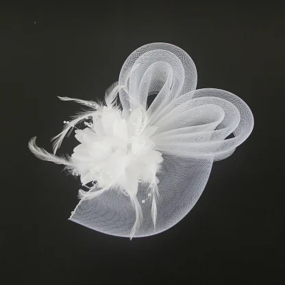 Mesh Retro Fascinator with Floral Design - Image 3