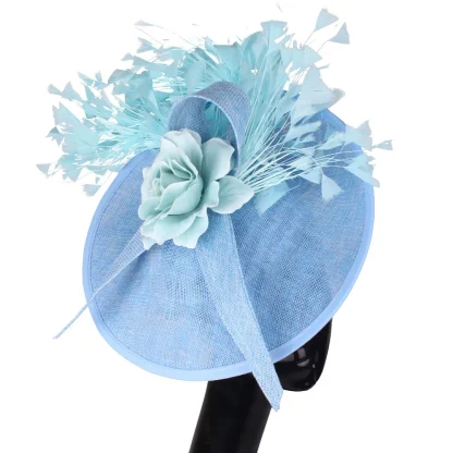 Elegant Solid Color Large Cocktail Hat - Image 10