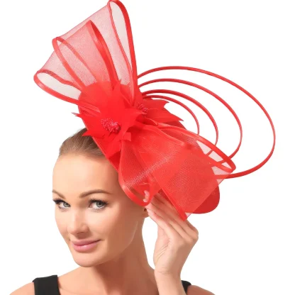 Disc Fascinator with Multilayered Round Design - Image 11